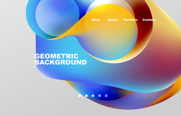 Abstract liquid background for your landing page design. Web page for website or mobile app wallpaper
