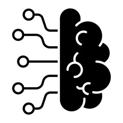 Digital Brain Glyph Icon