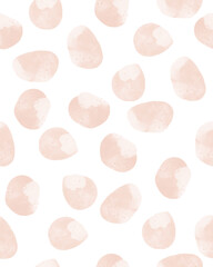 Simple Abstract Dotted Vector Pattern. Watercolor Style Light Coral Spots on a White Background. Freehand Delicate Repeatable Geometric Vector Print ideal for Fabric, Textile, Wrapping Paper. 