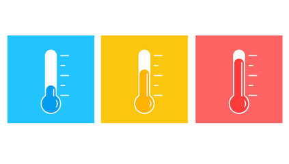 Cold Warm Hot Thermometer icon. Clipart image isolated on white background