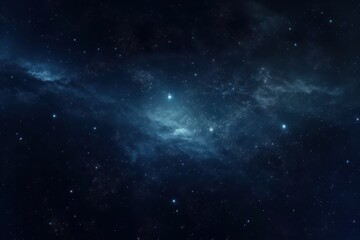 Naklejka na ściany i meble Panoramic Indigo Starry Sky in Deep Space, Generative AI