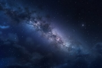 Naklejka na ściany i meble Panoramic Indigo Starry Sky in Deep Space, Generative AI