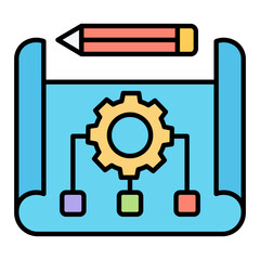 AI Architecture Line Color Icon