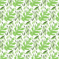 Seamless floral pattern with twigs. Botanical background, repeating prints. Blooming herbs texture design for your design. Hand drawn vector illustration
