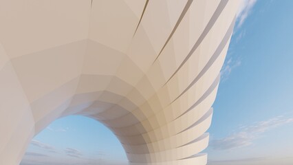 Fototapeta premium Abstract architecture background arched interior 3d render