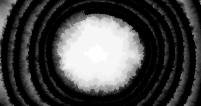 Ink wash stroke growing in a spiral towards the center. Animated ink effect. Luma mask transition. Composite video element.