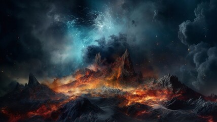 Fototapeta premium Abstract texture of planets in the universe. Generative AI.