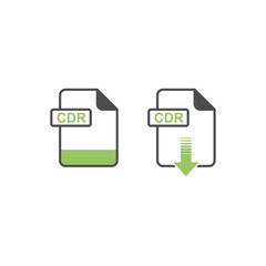 CDR Format Download Icon - Format Extension File Icon Vector Illustration For Web and Graphics Design.