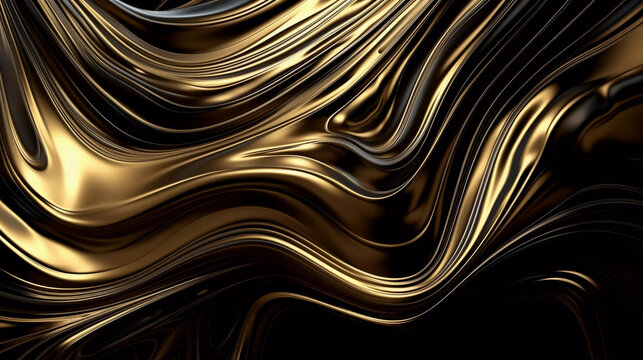 abstract background with golden waves