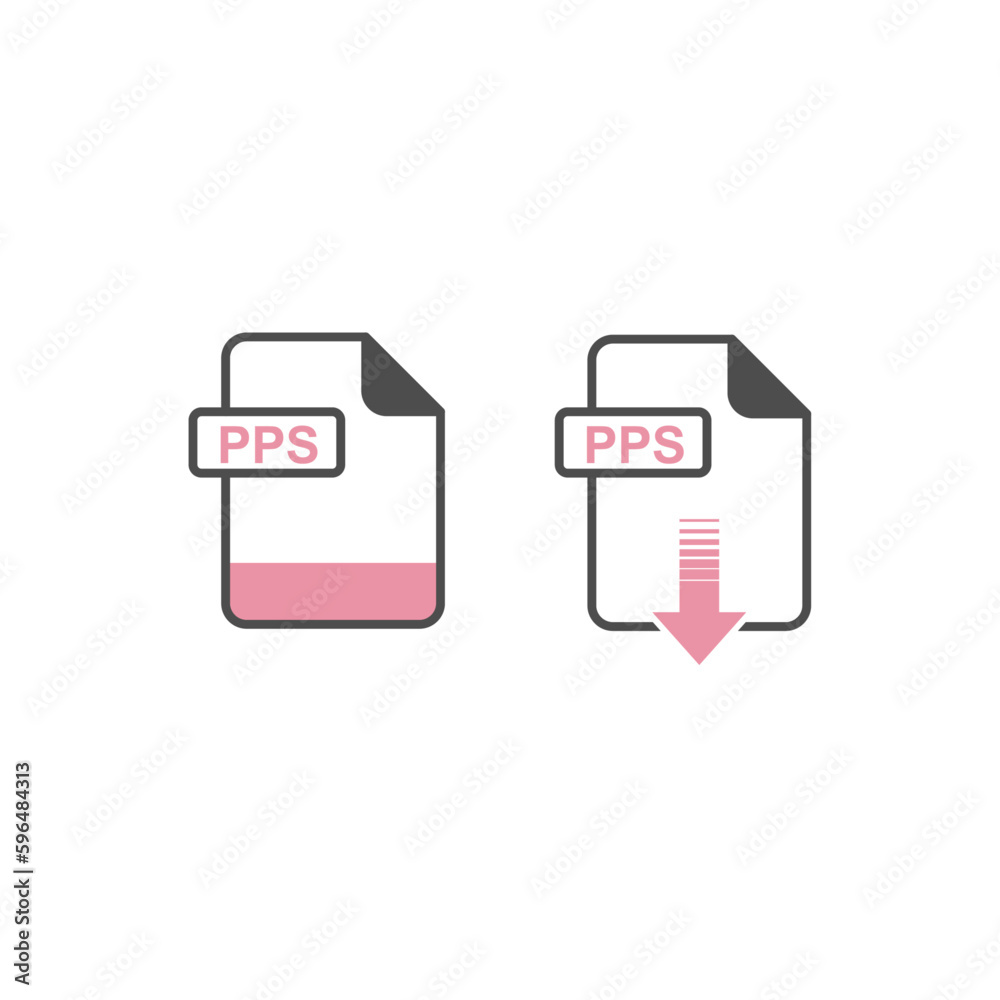 Poster pps file download icon. file format extension icon vector design. for web and graphics design.