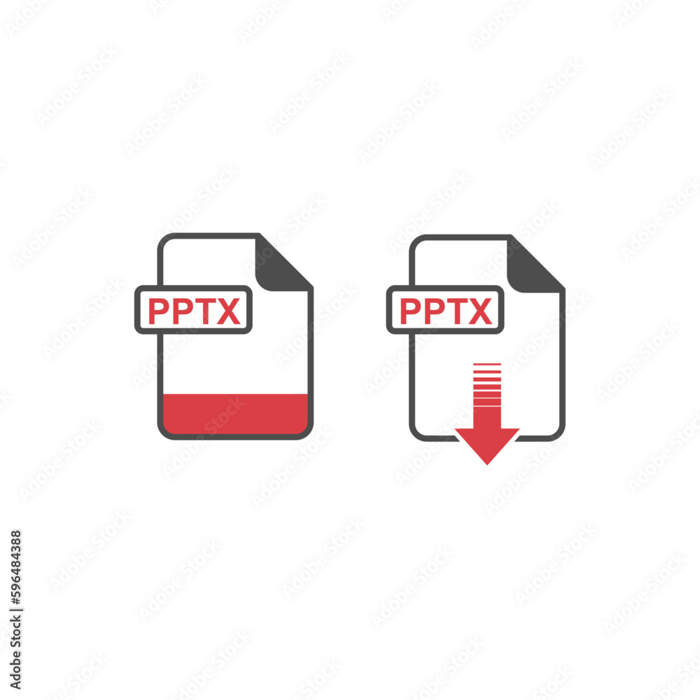 Poster pptx format download icon - format extension file icon vector illustration for web and graphics desi