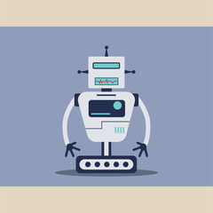 Isolated cute colored robot character Vector