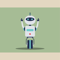 Isolated cute colored robot character Vector