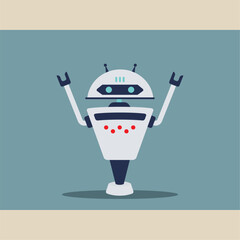 Isolated cute colored robot character Vector