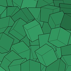 Green background from cubes. Design element. Vector template. eps 10