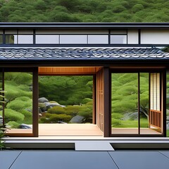 1 A Japanese-style house with traditional sliding doors and a minimalist design3, Generative AI
