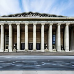 Fototapeta premium 8 A Neoclassical-style government building with columns and a pediment2, Generative AI