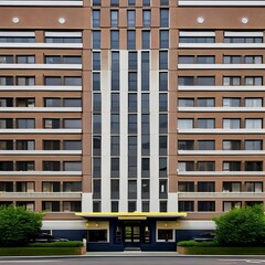 19 A Art Deco-style apartment building with sleek, streamlined details and geometric shapes3, Generative AI