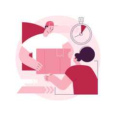 Express delivery service abstract concept vector illustration. Air freight logistics, global postal mail, package delivery, fast shipping order, tracking number, post office abstract metaphor.