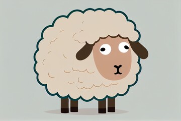 Obraz premium nice cartoon sheep isolated, generative AI