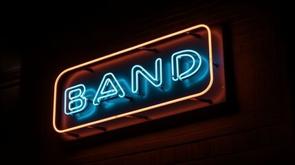 Obraz premium Band neon Sign