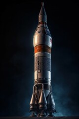 The rocket launches into space. Spaceship launch. AI generated, human enhanced