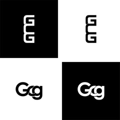 gcg initial letter monogram logo design set