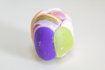 Ball of Used Soaps of different colors. economy and use
