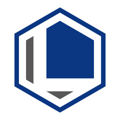 L hexagon logo icon template 1
