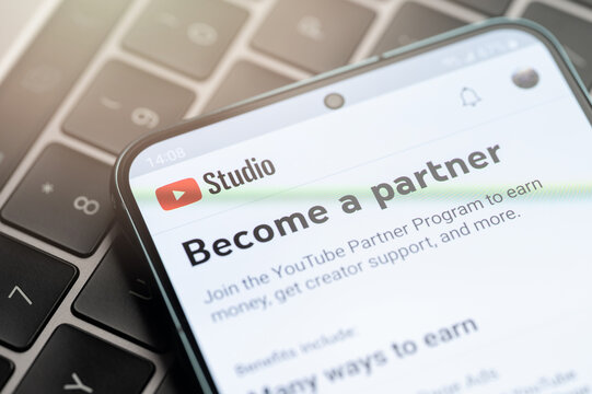 Become a partner in youtube