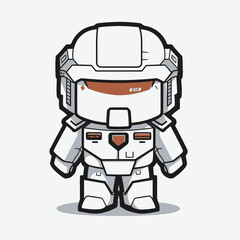 The robotic super hero featured in this vector illustration is equipped with state-of-the-art technology to take on any foe.