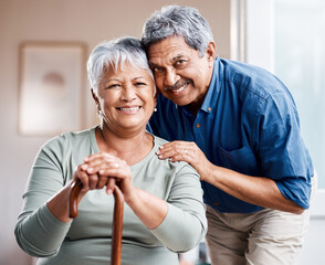 That day you walked in and changed my life. Shot of a happy senior couple relaxing together at home.