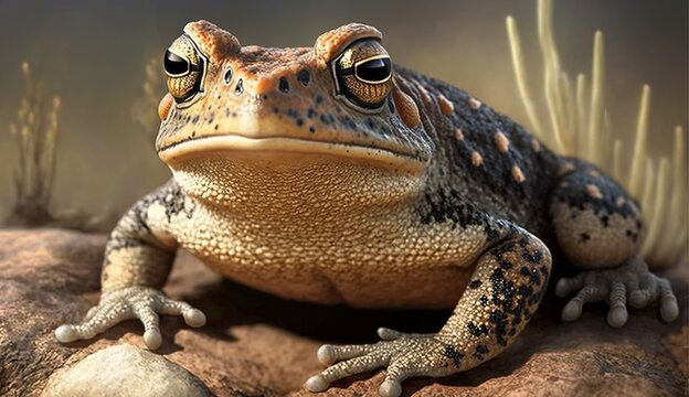South American Common Toad (Rhinella margaritifera), also known as the Mitred Toad. Generative AI