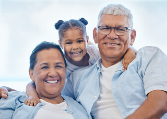 Portrait of smiling grandparents and granddaughter. Portrait of smiling grandparents and granddaughter.