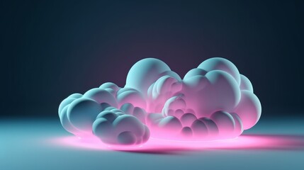 3d render abstract minimal background pink blue neon. Generative ai