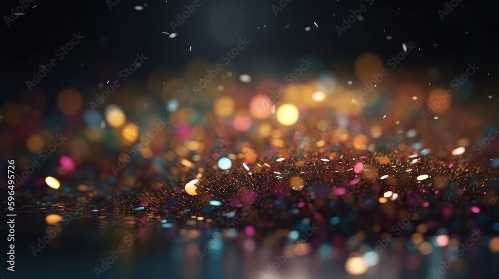 Poster abstract bokeh glitter background. generative ai