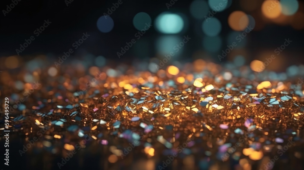 Poster Abstract Bokeh glitter background. Generative ai