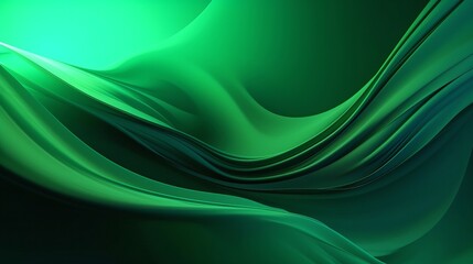 Fototapeta premium Abstract green waves background, generative ai