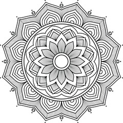 Circular pattern in the form of a mandala. Henna tattoo mandala. Mehndi style. ,Vector mandala relaxation patterns unique design with nature style, Mandala template for page decoration cards.