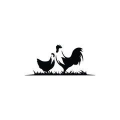 Chickens logo icon vector.