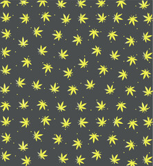 cannabis flower illustration pattern Vector