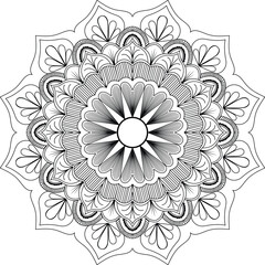 Circular pattern in the form of a mandala. Henna tattoo mandala. Mehndi style. ,Vector mandala relaxation patterns unique design with nature style, Mandala template for page decoration cards.