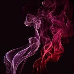 Obraz premium Maroon splash smoke wave on black background. Generative AI.