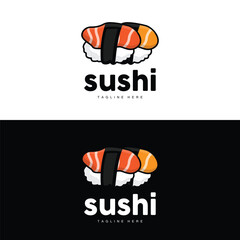 Sushi Logo, Japanese Fast Food Design, Vector Icon Template Symbol