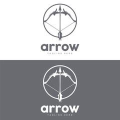 Arrow Logo, Bow Arrow Minimalist Simple Design, Archer Vector, Templet Illustration Symbol Icon