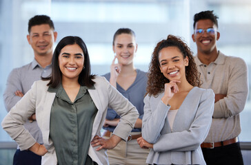 Want to know what winning feels like Work with us. Portrait of a group of young businesspeople...