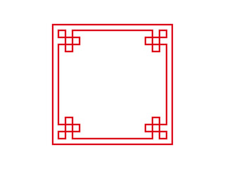 中華風のフレーム 飾り罫 ベクターイラスト