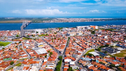 City of Aracaju, showing buildings and the bridge that gives access to the municipality of Barra...