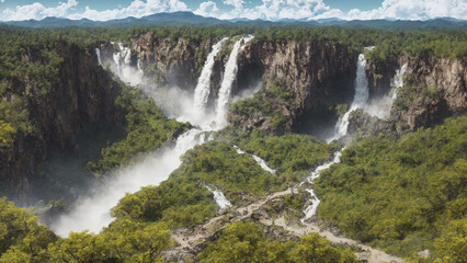 Fototapeta na wymiar waterfall in park national park, created with ai