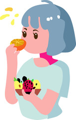 People is eating summer fruit png graphic clipart design